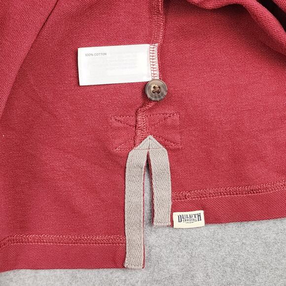 Duluth Trading Men's No Polo Shirt Short Sleeve w Pocket Relaxed Red Lrg Cotton - Picture 12 of 12